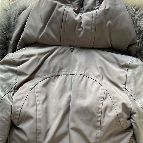 RUDSAK Women's Gray Leather and fur lined Parka coat - Picture 10 of 17